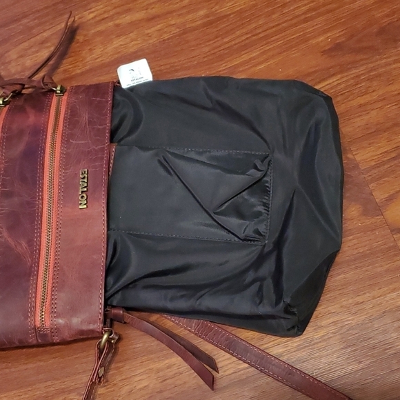 Estalon Purse crossbody leather red ish on color - Picture 10 of 13